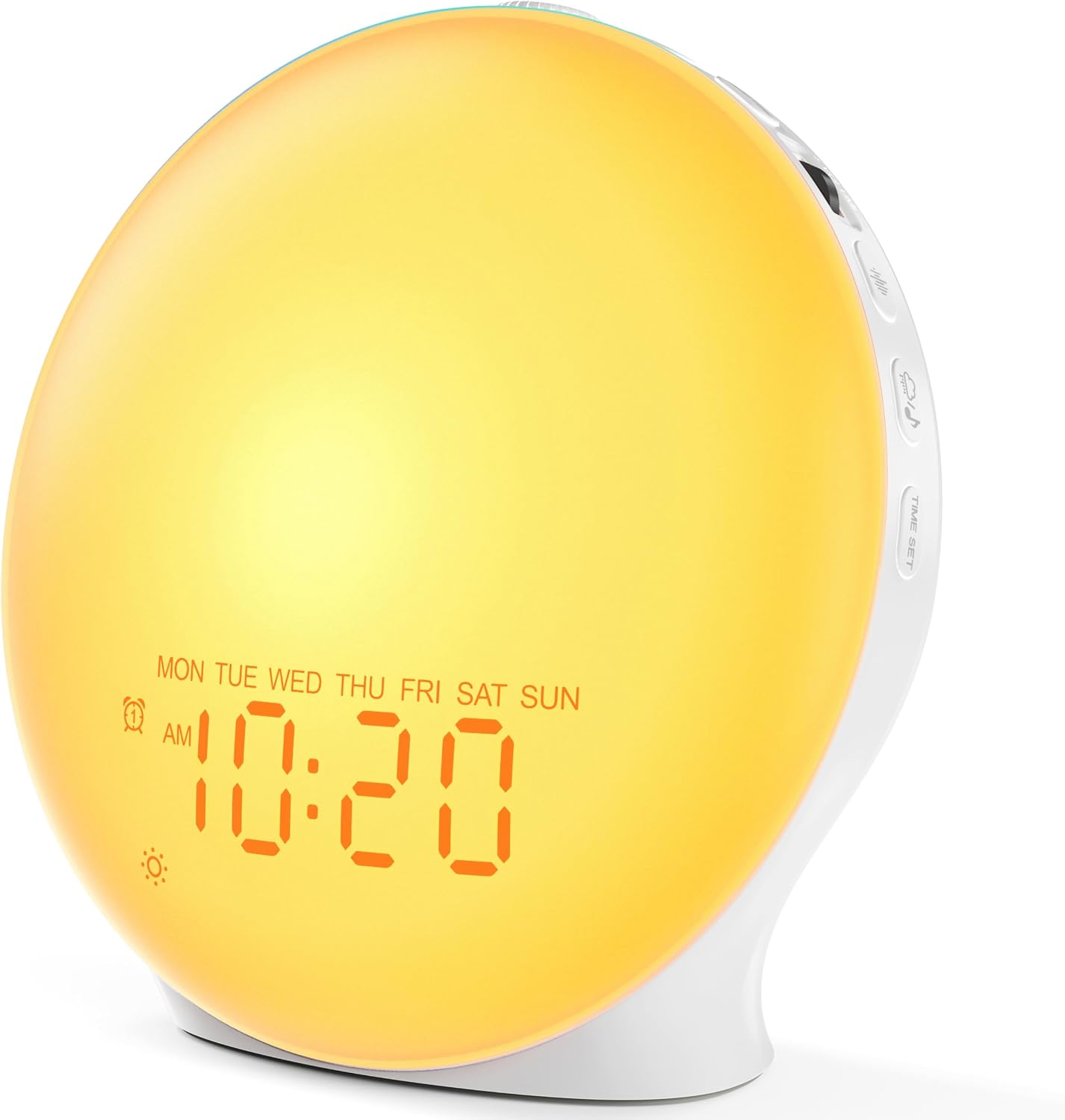 JALL Full Screen Sleep Sound Machine Sunrise Alarm Clock with 25 White Noise Nature Sounds, Wake Up Light for Bedrooms, Hi-Fi Bluetooth Speaker, 8-Hour Sleep Timer