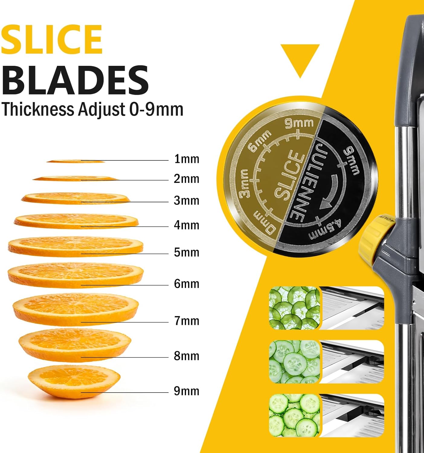 Masthome Mandoline Slicer for Kitchen,Adjustable Mandoline Food Slicer | Sharp Stainless Steel Blade,Chopper Vegetable Cutter for Potato,Onion,Fruit,INCLUDING Food Holder,Gloves,Cleaning Brush