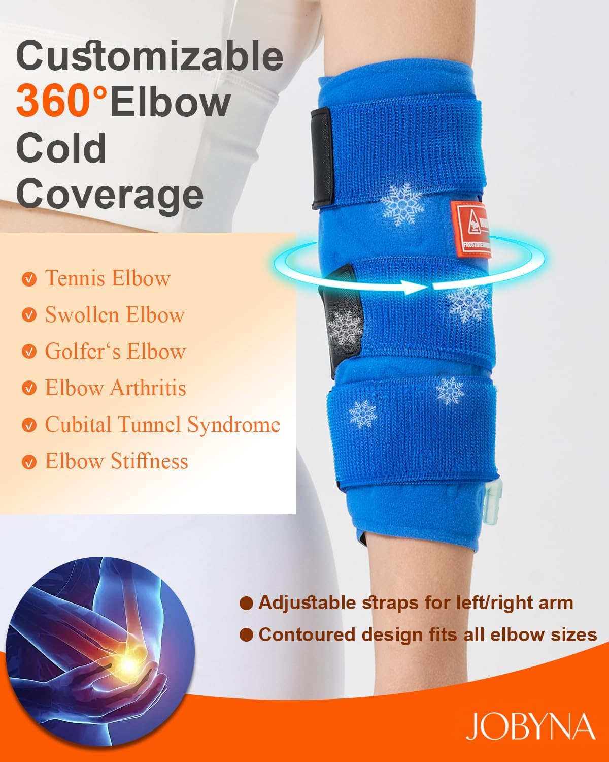 JOBYNA Leakproof Cold Therapy Knee Pad – Compatible Exclusively Ice Therapy Machine, Continuous Circulating Ice Knee Wrap for Post-Surgery Recovery, ACL, Meniscus Tear – No Gel Replacement Pad