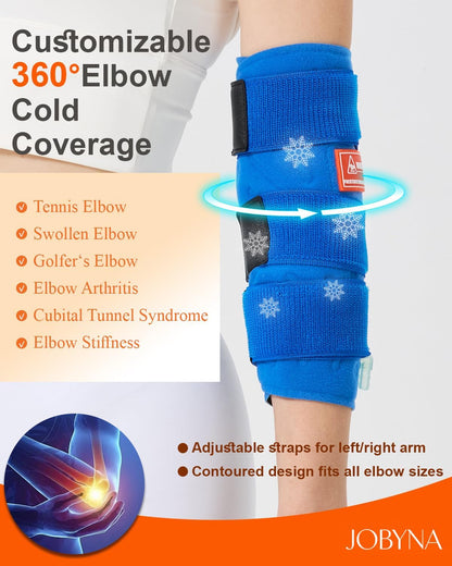 JOBYNA Leakproof Cold Therapy Knee Pad – Compatible Exclusively Ice Therapy Machine, Continuous Circulating Ice Knee Wrap for Post-Surgery Recovery, ACL, Meniscus Tear – No Gel Replacement Pad