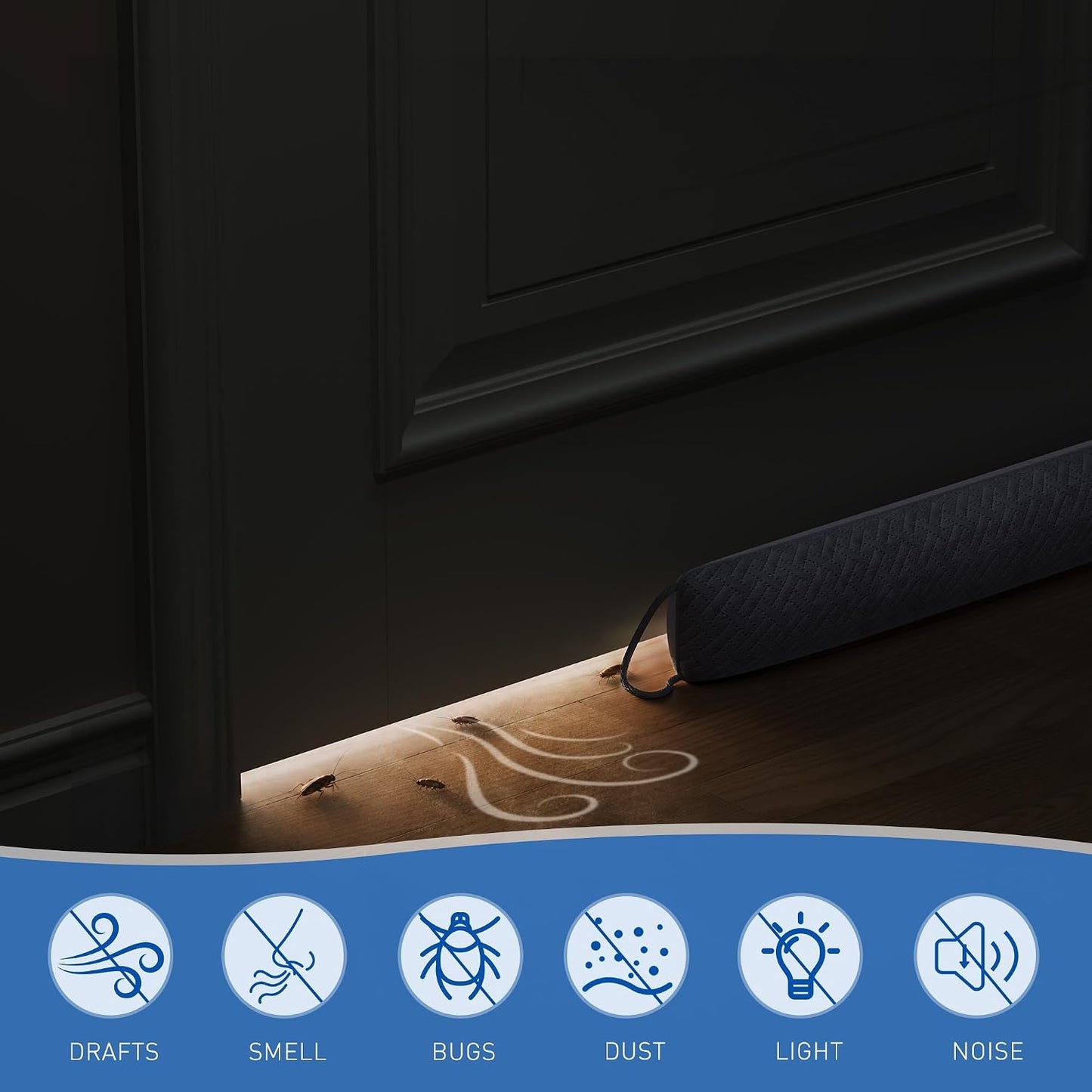 MAGZO Door Draft Stopper 36 Inches, Energy Saving, Gray | Weighted Sound Proofing for Door Draft Blocker, Under Door Gap Filler with Machine Washable Fabric