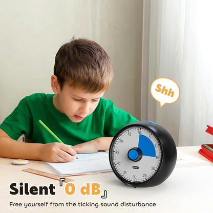 Visual Timer for Kids 60-Minute Countdown Timer with Optional Alarm, Focus Tool for ADHD & Autism, Time Management for Homework, Chores, Office, Kitchen, Teaching & Study Routines (Purple)