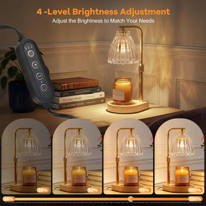 Gifts for Women, Candle Warmer Lamp with Adjustable Height, Timer & Dimmer, Birthday Gifts for Women, Elegant Gift Box & Greeting Card, Candle Lamp with 2 Bulbs for Home Decor/Bedroom/Office