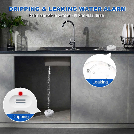 Smart Water Leak Detector for Home 5 Pack, Driping Leakage Flood Detectors | 120dB Loud, IP66, APP Push, Wireless Water Leak Alarm , 5 Water Sensors & 1 WiFi Gateway for Kitchen, Sink, Laundry