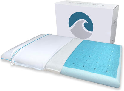 Bluewave Bedding Ultra Slim Gel Memory Foam Pillow for Stomach and Back Sleepers - Thin, Flat Design for Cervical Neck Alignment and Deeper Sleep (2.75-Inches Height, Standard Size)