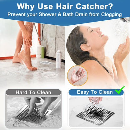 25 Pack, Disposable Shower Drain Hair Catcher Mesh Stickers, Disposable Hair Drain Catcher.(White,4.1inch), Hc2-4.1inRound-25