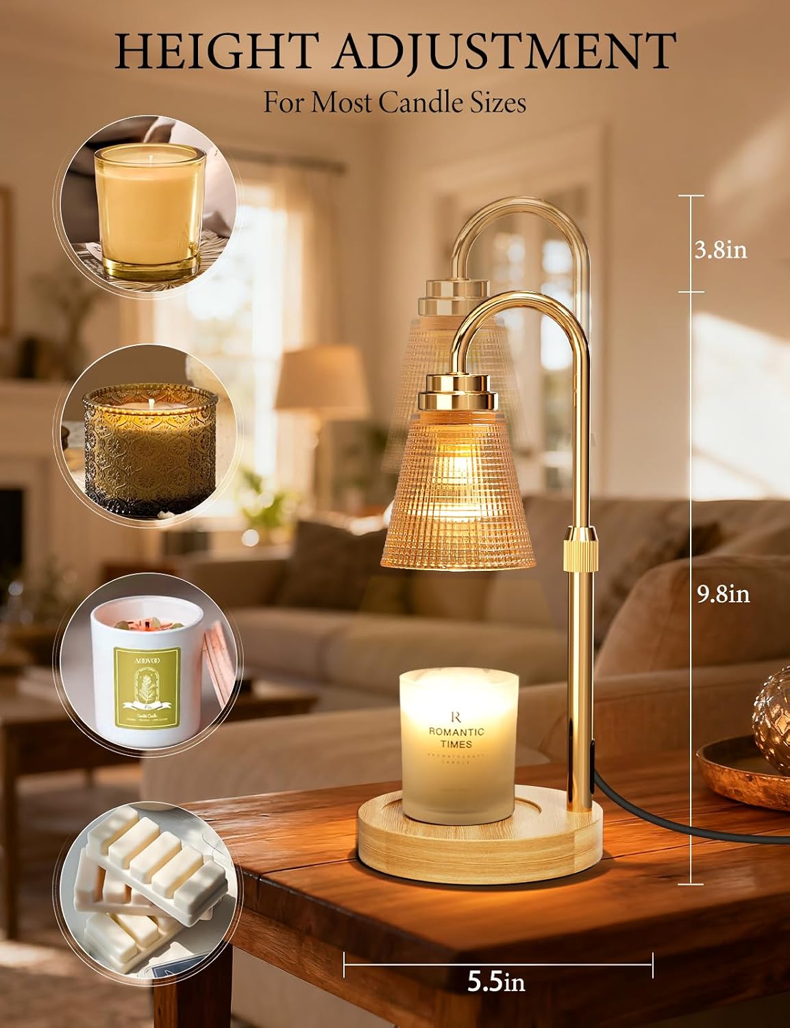 Candle Warmer Lamp with Timer Dimmer, Home Decor for Birthday Gifts Women