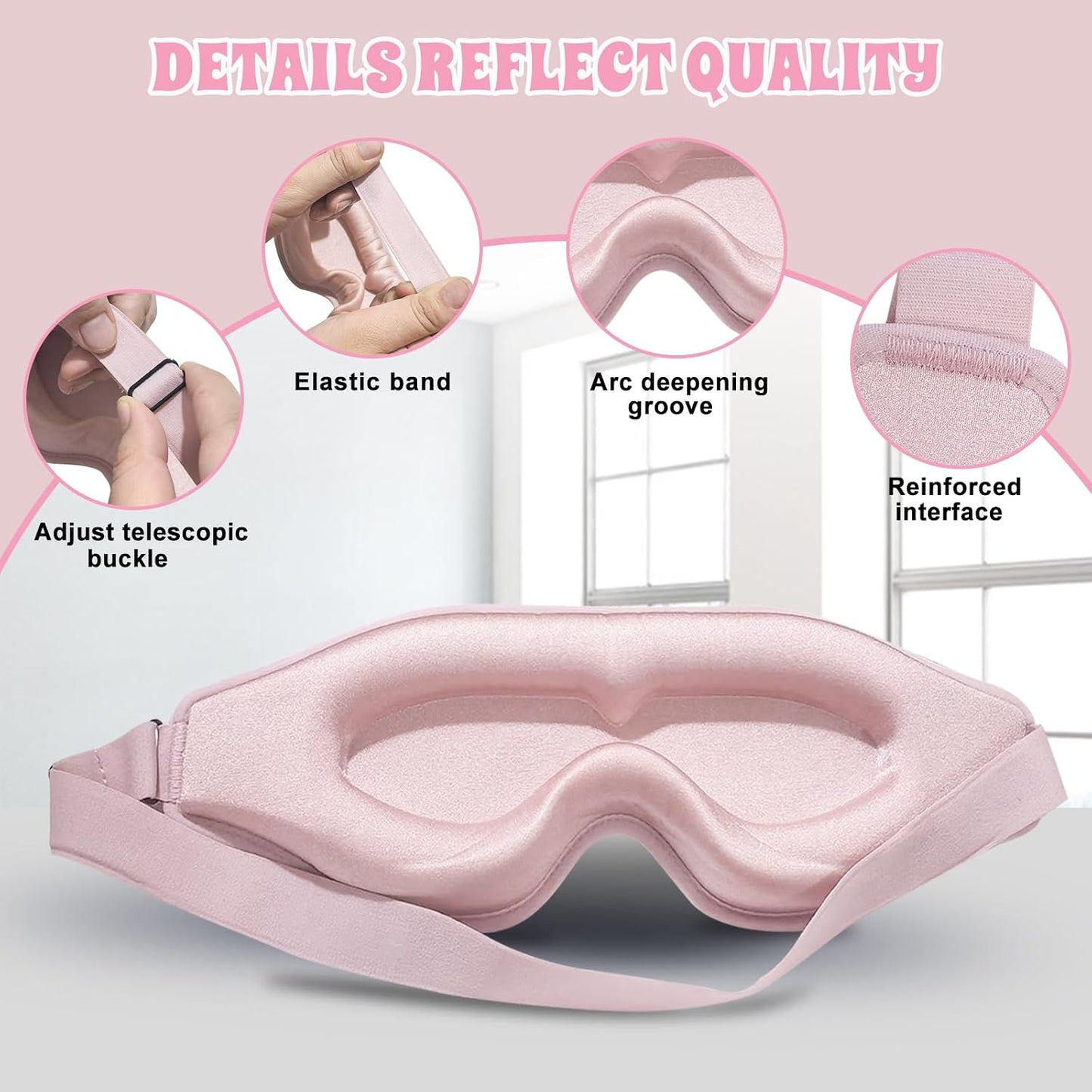 3D Advanced Eye Mask for Sleeping, Ultra Delicate Soft Skin Friendly Eye mask,100% Blackout Sleep Eye Mask for Sleep, Eyelash Extension Sleep mask, Sleeping Eye Masks for Men and Women