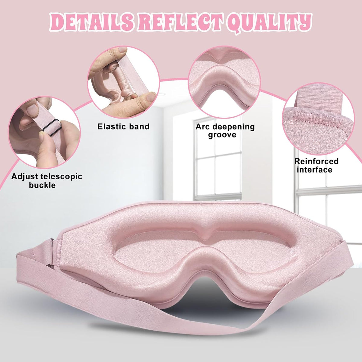 3D Advanced Eye Mask for Sleeping, Ultra Delicate Soft Skin Friendly Eye mask,100% Blackout Sleep Eye Mask for Sleep, Eyelash Extension Sleep mask, Sleeping Eye Masks for Men and Women