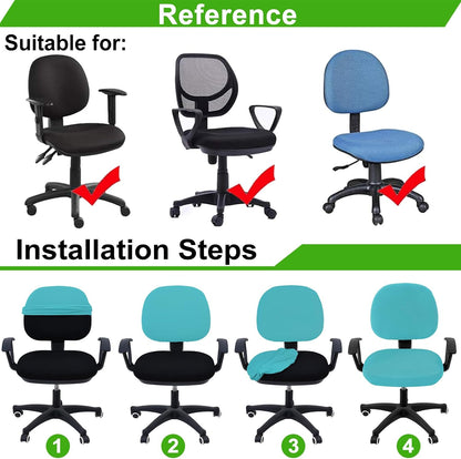 Smiry Office Computer Chair Armrest Covers, 2PCs Anti-dust Arm Rest Pad | Removable Washable Desk Chair Arm Pad Covers, Grey