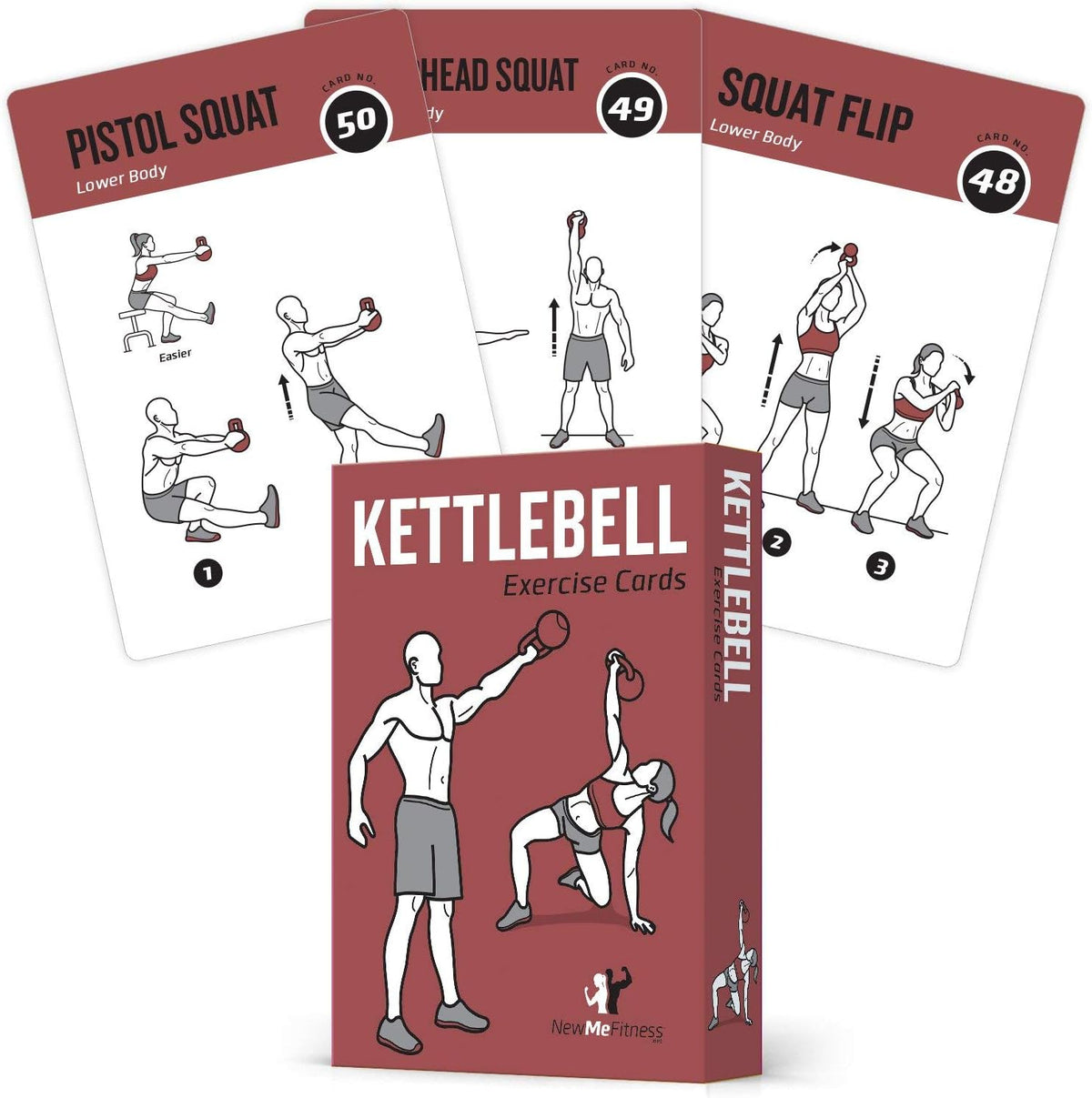 NewMe Fitness Pilates Workout Cards, Fitness Deck for Women and Men