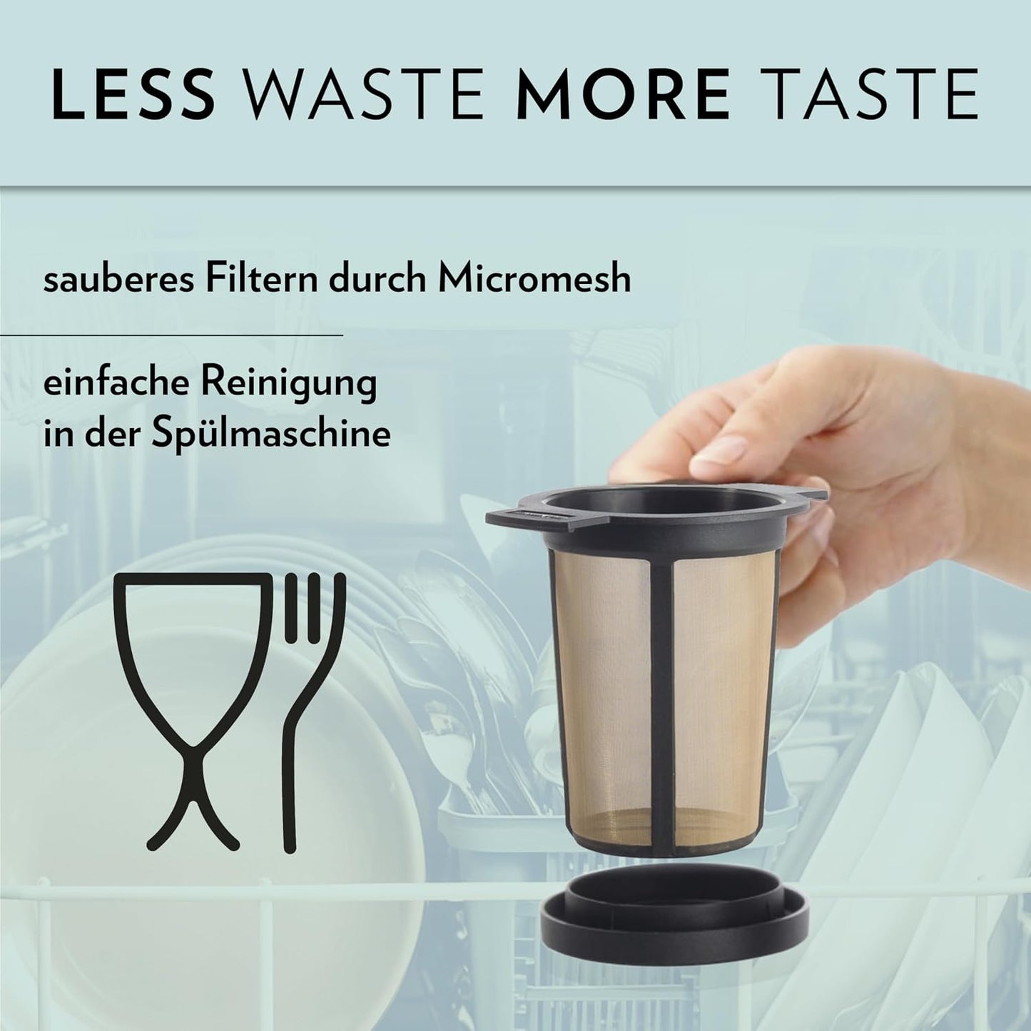 Finum Reusable Stainless Steel Coffee and Tea Infusing Mesh Brewing Basket, Large, Black