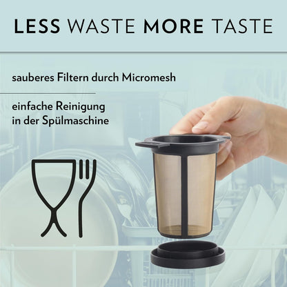 Finum Reusable Stainless Steel Coffee and Tea Infusing Mesh Brewing Basket, Large, Black