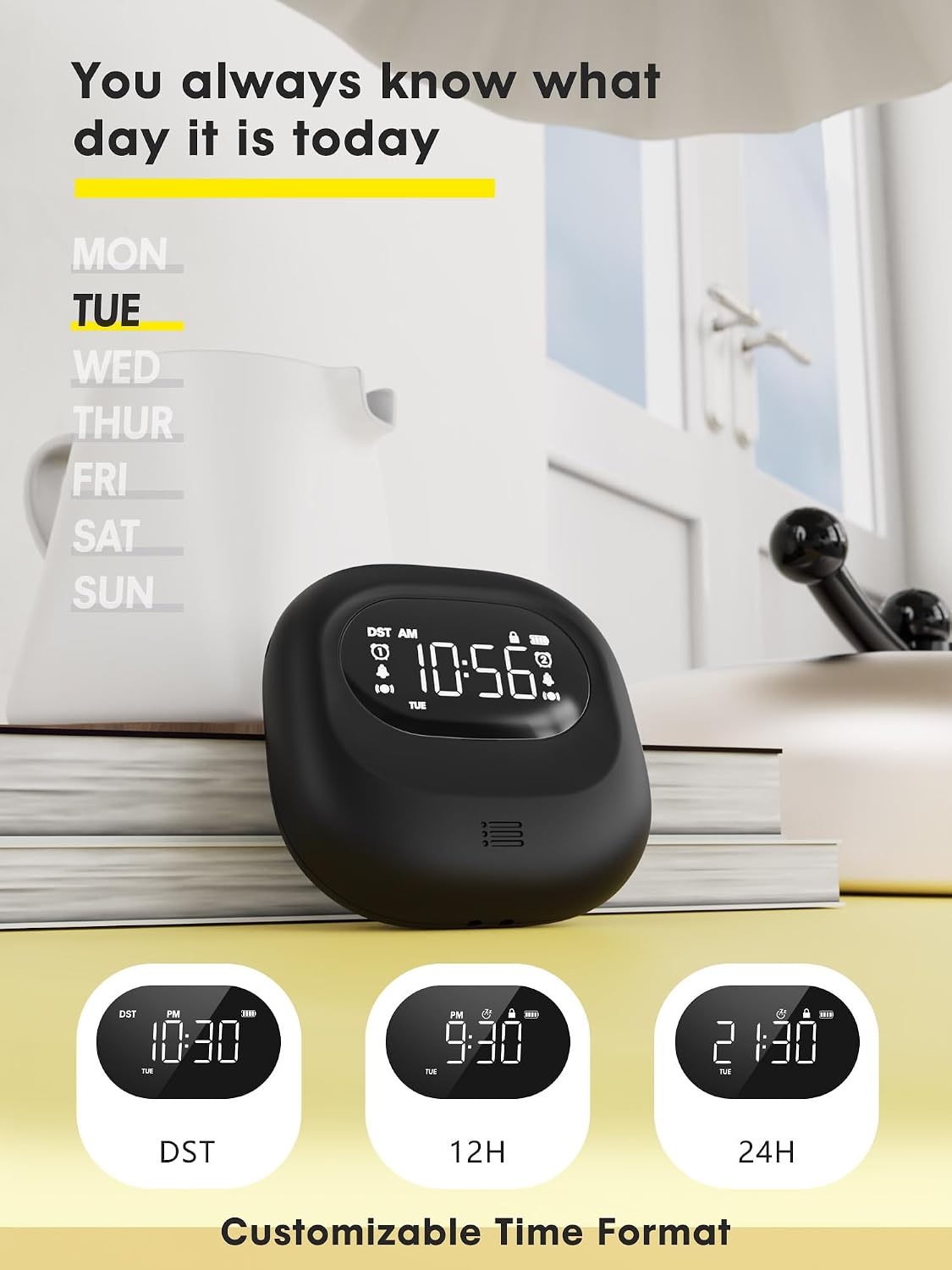 ROCAM Vibrating Alarm Clock Bed Shaker, Rechargeable 3000mAh Battery
