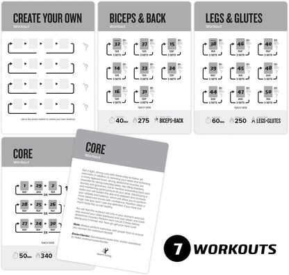 NewMe Fitness Pilates Workout Cards, Instructional Fitness Deck for Women & Men, Beginner Fitness Guide to Training Exercises at Home or Gym