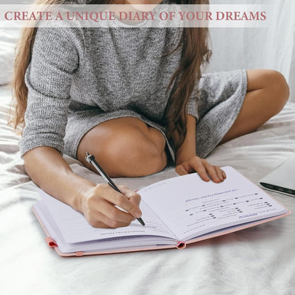 JUBTIC Guided Dream Journal Hardcover with Prompts, Beige | Record & Track Dreams, Interpretations & Thoughts before Sleeping, Ideal Gift for Women, Girls, Men