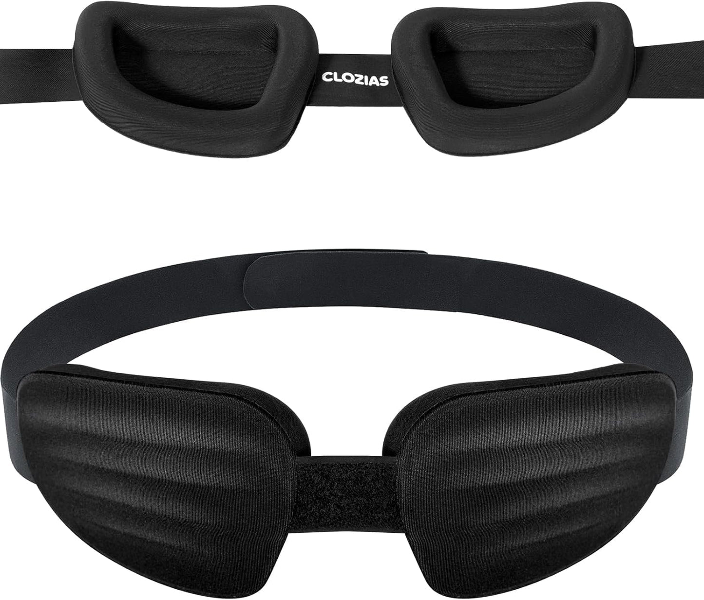 CLOZIA Sleep Mask for Men Women, Adjustable Sleeping Eye Mask, Blocking Eye Masks for Sleep, Soft Comfortable for Travel & Shift Work,Black