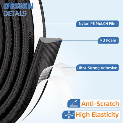 Kneelisa Wedge-Shape Window Weather Stripping Door Frame Seal 118” White | Upgrade Black Foam,Soundproofing,Draft Stopper,Winter Insulation,Noise Blocker, Gap Filler for Exterior Front Door Side