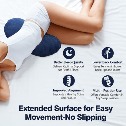 COMFYTHERA Lumbar Support Pillow for Sleeping Memory Foam Lumbar Support Cushion for Lower Back Pain Relief, Back Support Bed Pillow Waist Support (Dark Grey, Large)
