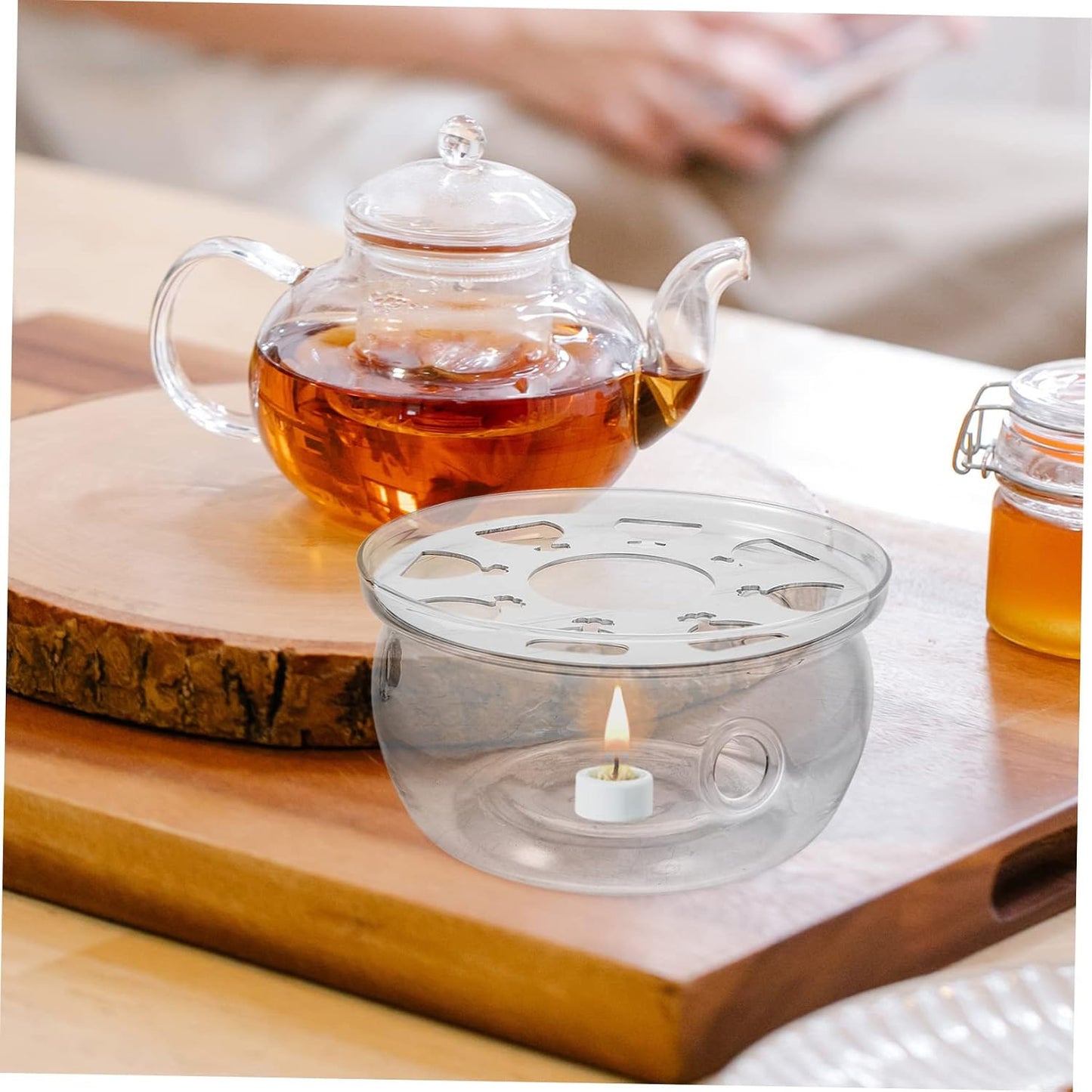 Cabilock Teapot Warmer Stand for Tea Kettle Heater Base Dish Warmer Teapot Trivet