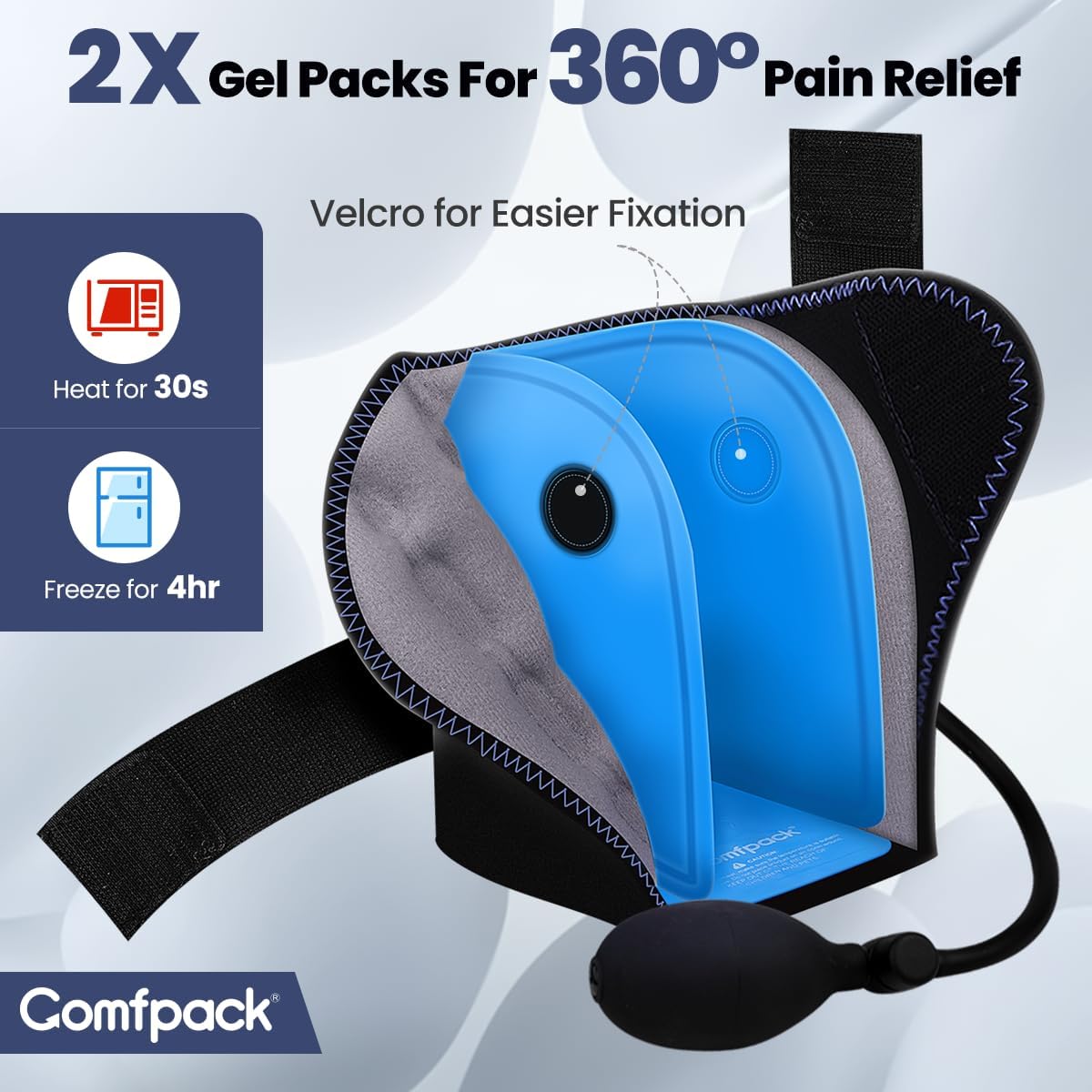 Compression Ankle Ice Pack Wrap for Foot Pain Relief | Ankle Support Brace with 2 Hot Cold Packs for Injuries, Plantar Fasciitis, Sprain & Fracture, Achilles Tendonitis, Surgery