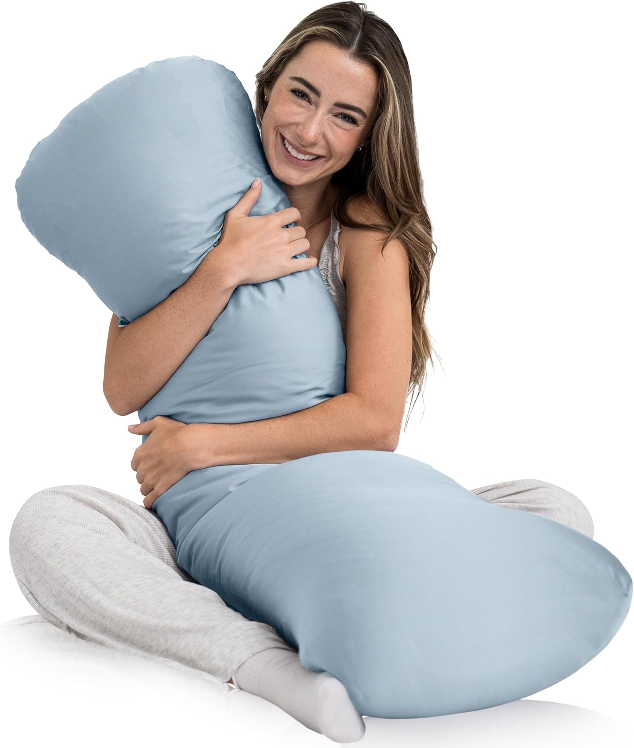 Weighted Body Pillow 6.5lbs, Cooling Tencel Cover, 41” x 10” | Calming Weighted Comfort, Breathable Cooling Cover, Machine Washable, Made for Side Sleepers, 12 Month Warranty