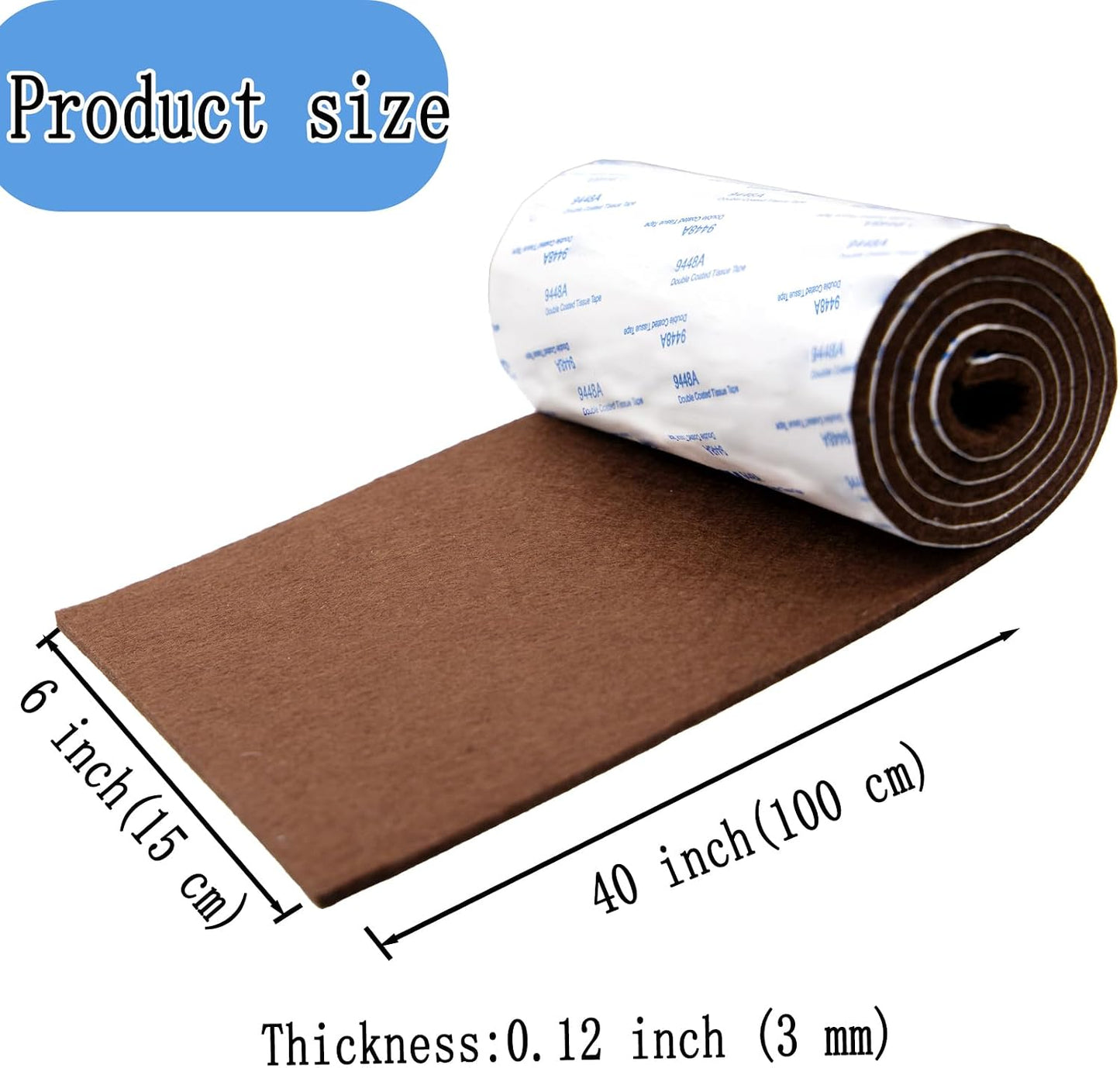 Cuttable Felt Furniture Pads with Sticky Backing,40x4 inch Self Adhesive Felt Sheets,Heavy Duty Felts Strip Roll Felts Tape Protect Hardwood Floors No Scratches No Noise
