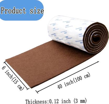 Cuttable Felt Furniture Pads with Sticky Backing,40x4 inch Self Adhesive Felt Sheets,Heavy Duty Felts Strip Roll Felts Tape Protect Hardwood Floors No Scratches No Noise