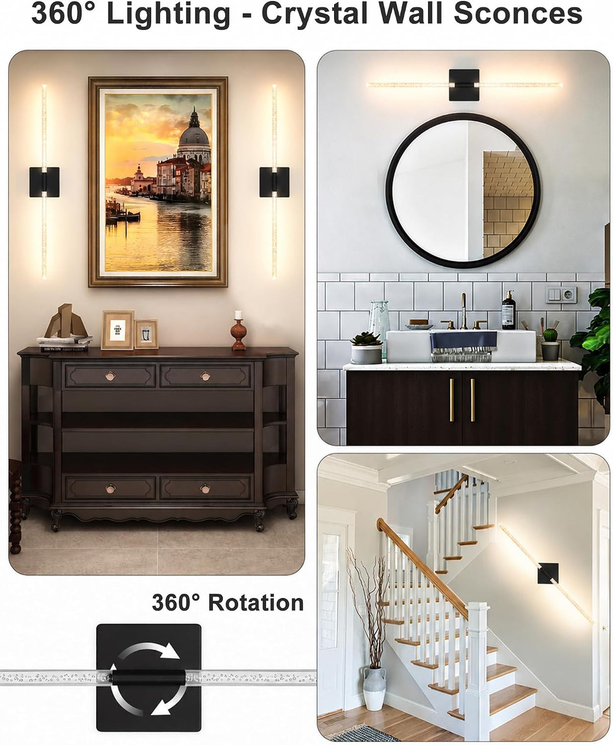 iThird Battery Operated Wall Sconces Set of 2: 10000mAh Rechargeable Wireless Wall Lights, 360° Rotatable Magnetic Wall Lamp, 4CCT Dimmable LED Wall Lighting for Bedroom Living Room Hallway, 31.7in