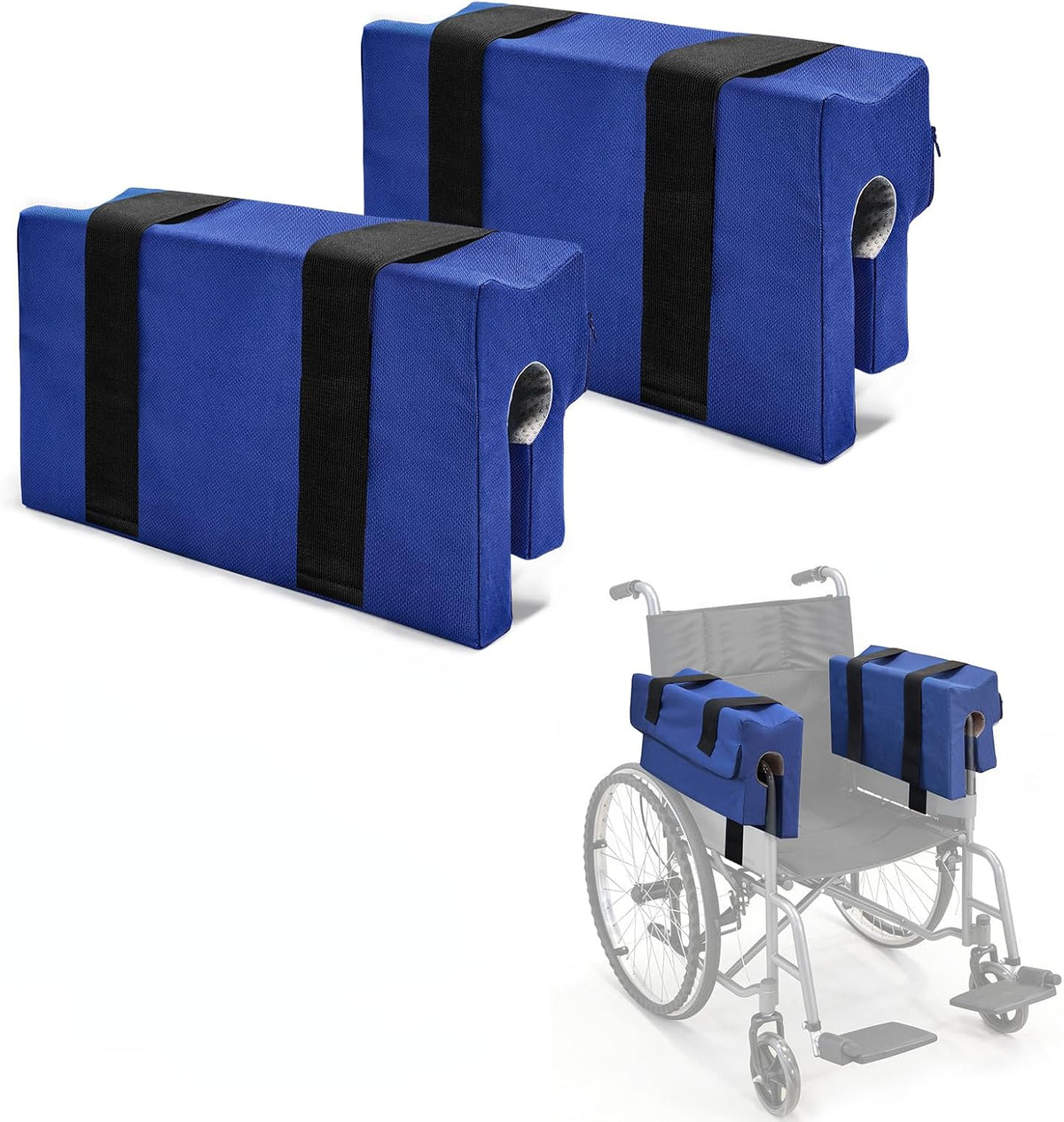 Wheelchair Armrest Pads, Lateral Support Arm Trough for Wheelchair, Foam Arm Rest Cushion for Torso Side Leaning, Comfort & Pressure Relief, 2pcs