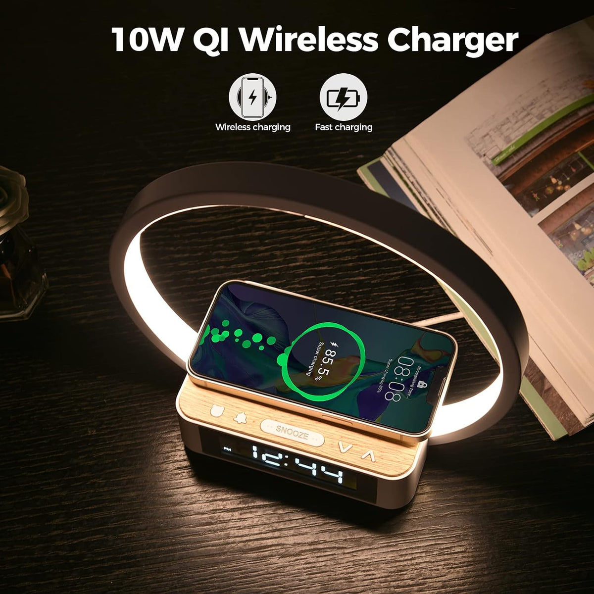 Sunrise Alarm Clock with Wireless Charging Desk Touch Lamp, Sunrise Lamp