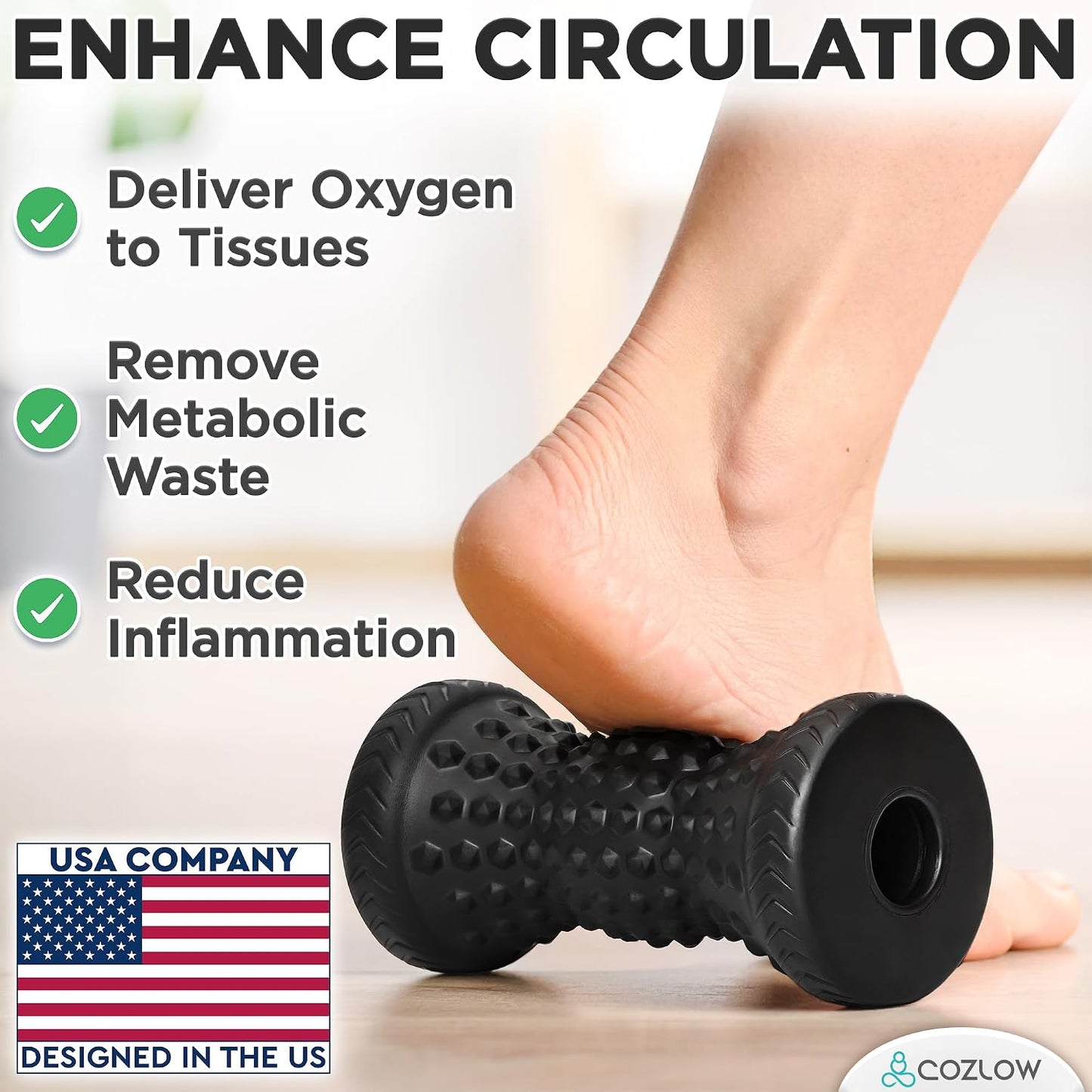 COZLOW - Foot Massager for Plantar Fasciitis Relief - Wooden Massage Roller with Arch Shape Design - Foot Pain Relief, Neuropathy, Heel Spur Pain, Stress Relief, and Relaxation - Muscle Therapy Tool