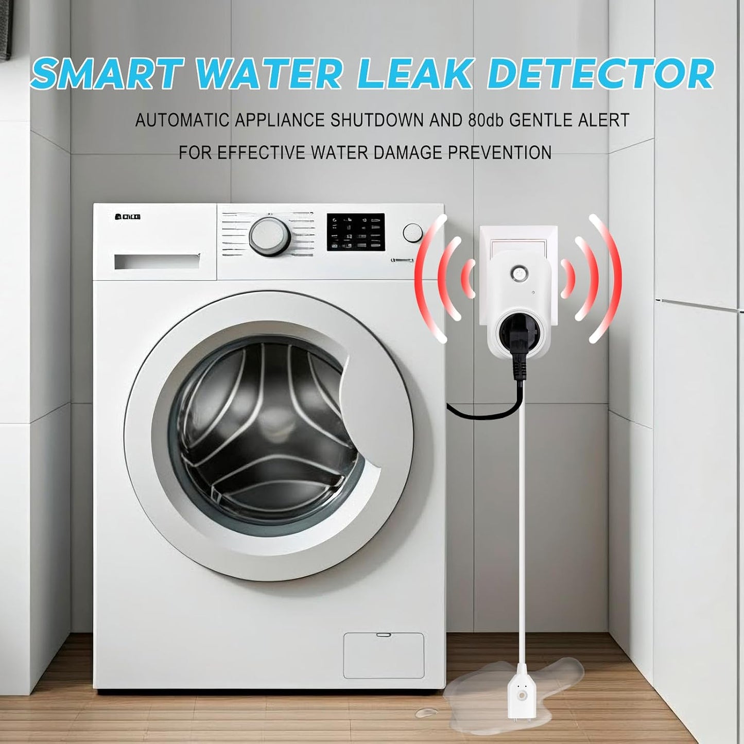 Smart Leak Detection Sensor | Water Leak Alarm with Real-Time Alerts for Home, Office & Basement Protection