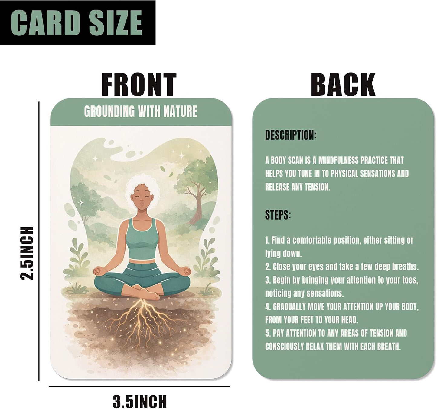 Somatic Therapy Exercise Cards, 50 Nervous System Regulation Tools for Anxiety Relief & Stress Soothing, Therapy Practice Cards with Display Stand, Mindfulness, Breathwork, Grounding, Movement