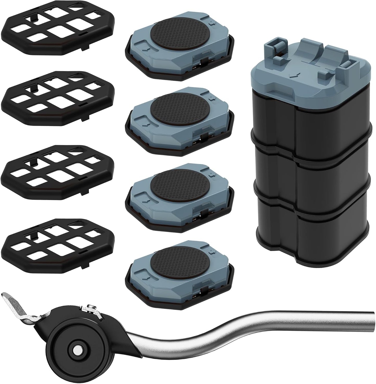Furniture Lift Mover Tool, Heavy Duty Furniture Lifter and Movers Set with Sliders - Easily Move Heavy Items on Hardwood Flooring and Carpet (Grey Blue)