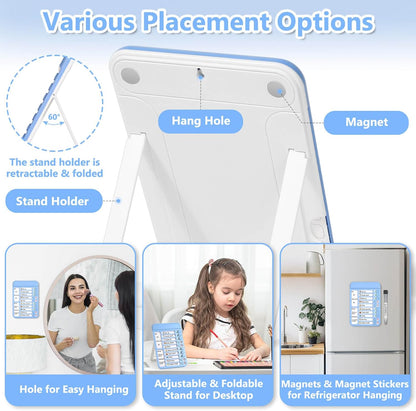 Audab 2Pcs Dry Erase Chore Chart for Kids, Magnetic Checklist Board, My Chores Slider Chart to Do List Board, Routine Chart Schedule Board Task Tracker for Home Refrigerator, Wall, Desk (Blue & Pink)