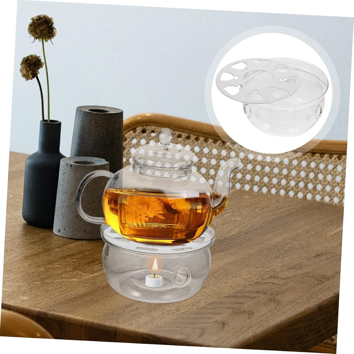 COLLBATH Chic Teapot Heater Non-Slip Tea Pot Warmer Stand Hot Tea Maker for Loose Leaf