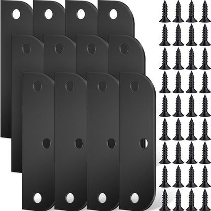 6 Set Door Hinge Filler Plates Kit, 3.5 Inch with 5/8 Inch Stainless Steel Hinge with Matching Screws, Blanks Metal Door Edge Filler Cover Plate Shims Spacer