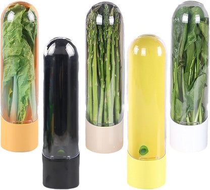 PP Herb Storage Container for Refrigerator, Long Lasting Greens Herb Keeper, Reusable Parsley Asparagus Mint Vegetable Preserver Cup with Drain Spout (Pink,1)