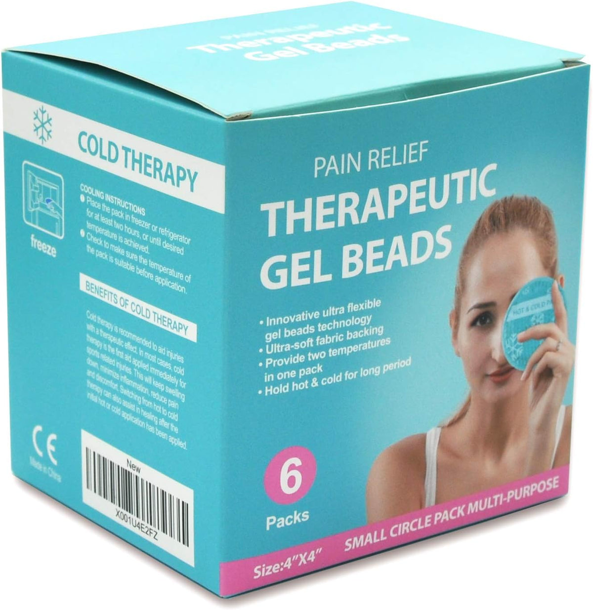 OLESILK Small Round Gel Beads Ice Packs with Cloth Backing, 6 Packs