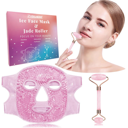 ZNÖCUETÖD Cold Face Eye Mask Ice Pack Reduce Facial Puff, Dark Circles, Hot Cold Compress Pack, Face SPA Gift for Woman Sleeping, Pressure, Headaches, Skin Care, Post Laser Cosmetic Care, Reversible