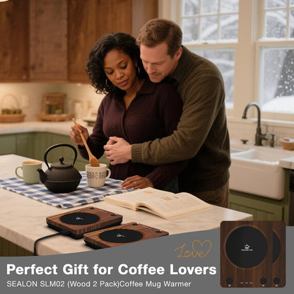 SEALON SLM03 Electric Coffee Mug Warmer - 3-Temperature Desk Cup Warmer with Auto Shut-Off (4 Hours) for Heating Coffee, Tea, Milk & Beverages