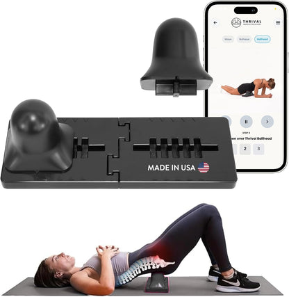 Arch Back Stretcher, Psoas Muscle Release Tool, Carbon Black | Fully Adjustable, Thrival App Compatible, Trigger Point Relief