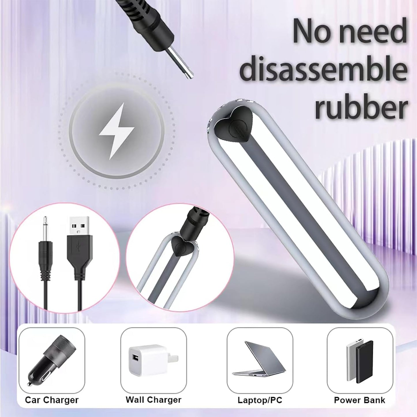 Mini Handheld Electric Back Massager Waterproof Quite Massager, Portable Massager for Back Neck Shoulder Body,Light Purple