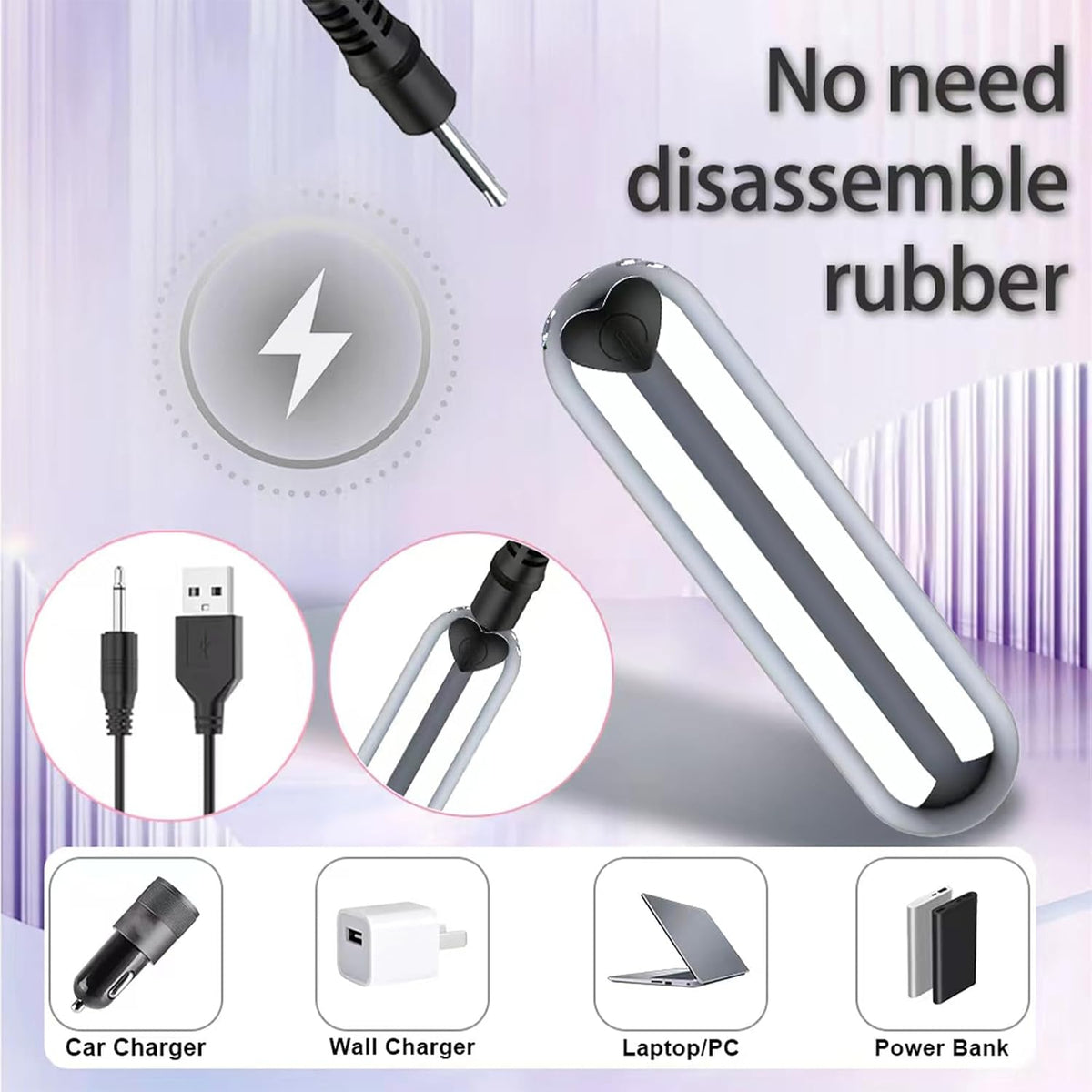 Mini Handheld Electric Back Massager Waterproof Quite Massager, Portable Massager for Back Neck Shoulder Body,Light Purple