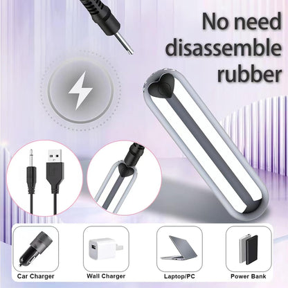 Mini Handheld Electric Back Massager Waterproof Quite Massager, Portable Massager for Back Neck Shoulder Body,Light Purple