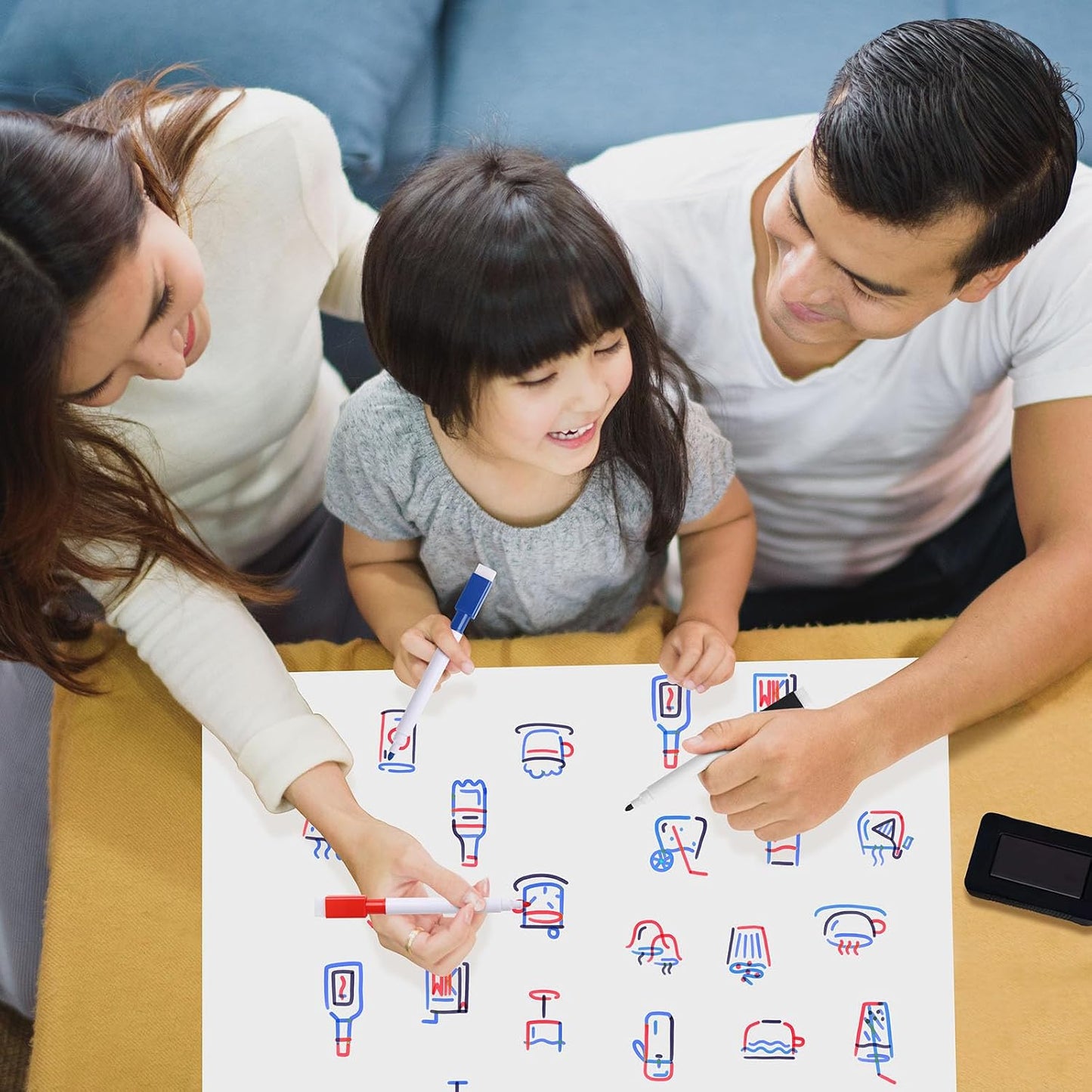 Magnetic Whiteboard for Fridge 2-Pack: Two Zones for Family Plans | Help Organize Grocery Lists & Kitchen Notes - 2 Small 12" x 8" Dry Erase Board Sheets for Refrigerator, Strong Magnet Backing
