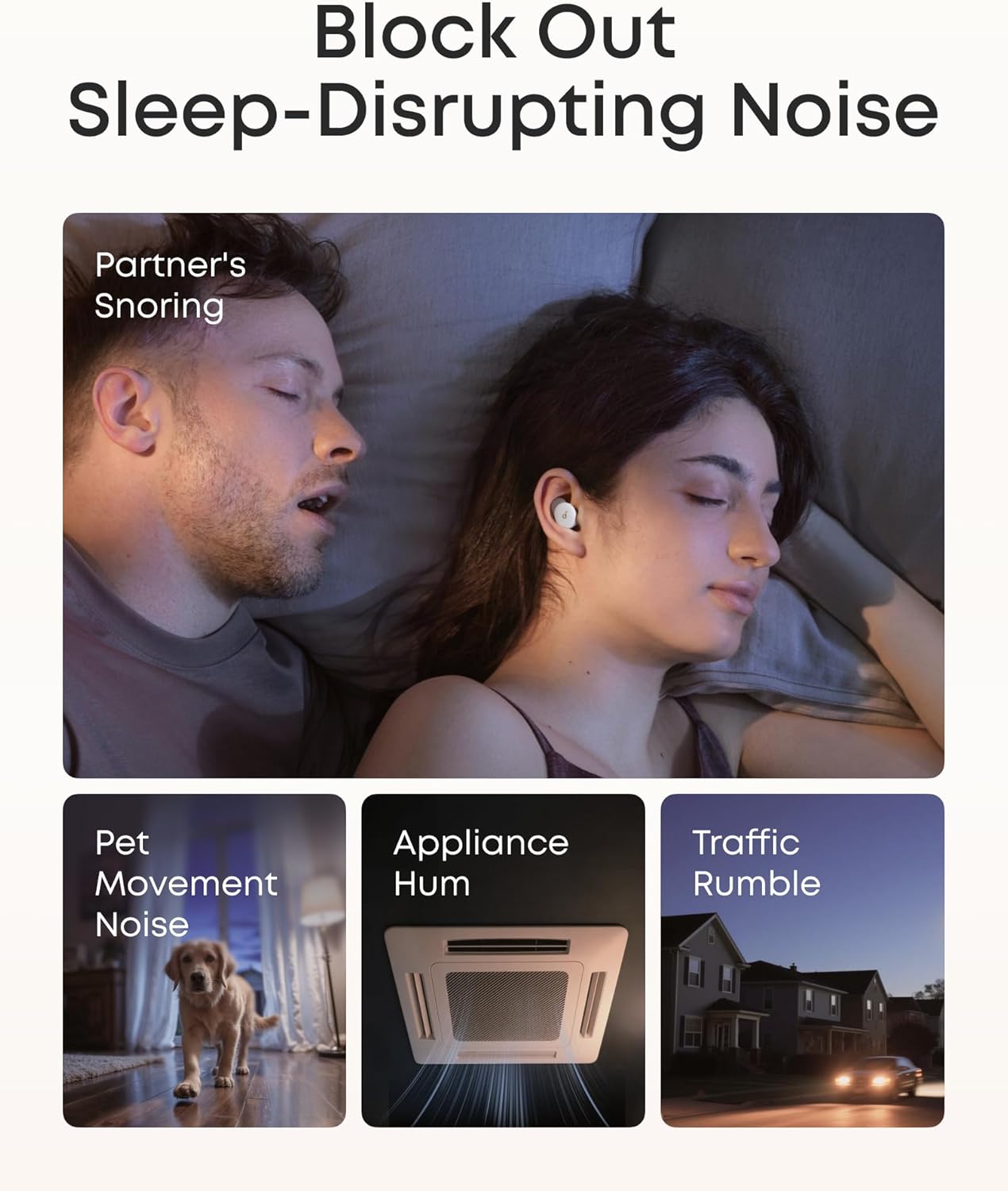 Soundcore Sleep A30 Special by Anker, Noise Reduction Sleep Earbuds | Noise Reduction, Adaptive Snore Masking, Ultra Comfort for Side Sleepers, Vast Sleep Audio, 8-10H Playtime, Sleep Headphones