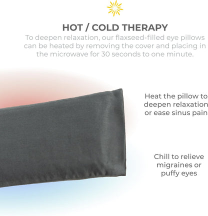 4-Pack Unscented Sateen Eye Pillows, Low-Luster, 9’’ x 4’’ Flaxseed Weighted Eye Mask for Sleeping, Hot or Cold Therapy for Relaxation, Migraine, and Headache, Assorted