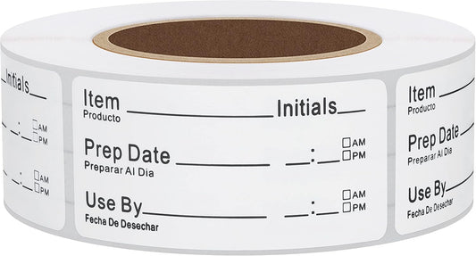 Hybsk 500pcs Freezer Labels for Food Storage Removable FIFO Use By Food Preparation Stickers Prep Date 1 x 2 Inch Labels (Red)